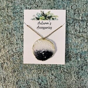 Autumn's Accessories Gold and Black Pendant Necklace